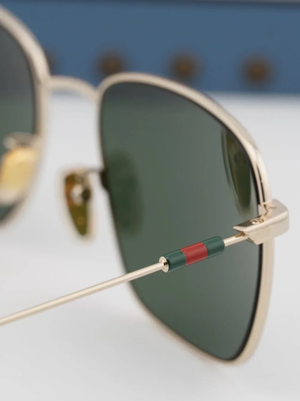 Gucci GG2097SK 002 Square Sunglasses - Gold\Green